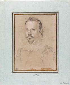 Porträt von Vincenzo I. Gonzaga, Herzog von Mantua (1562-1612). Zeichnung von Ottavio Leoni (1578-1630). Genua, Musei di Strada Nuova, Inv. 2440 von Ottavio Mario Leoni