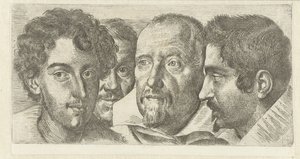 Porträt von Cosimo Orsino, Cesare Bartolotti, Sigmund Laire und ein Selbstporträt von Ottavio Leoni von Ottavio Mario Leoni