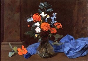 Stillleben mit Blumen in einer Glasvase von Otto Didrik (attr.to) Ottesen