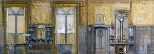 Projekt für das Arbeitszimmer von Großherzog Ernst Ludwig von Hessen-Darmstadt, entworfen von Otto Eckmann. 19. Jahrhundert von Otto Eckmann