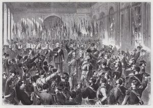 Proklamation von König Wilhelm I. von Preußen zum Kaiser von Deutschland, Spiegelsaal, Palais de Versailles, Frankreich von Otto Edmund Guenther