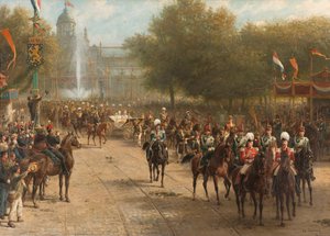 Der Frederiksplein, Amsterdam, während des Einzugs von Königin Wilhelmina, 5. September 1898