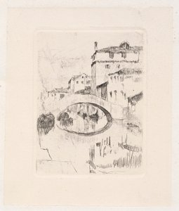 Brücke im Mondlicht, spätes 19. - frühes 20. Jahrhundert von Otto H. Bacher
