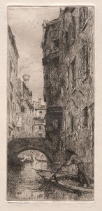 Radierungen von Venedig: Ponte del Pistor, Venedig, 1880