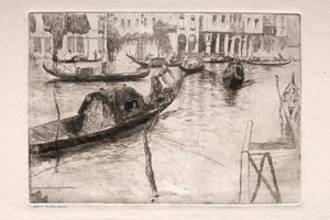 Radierungen von Venedig: Traghetto San Felice, 19. Jahrhundert