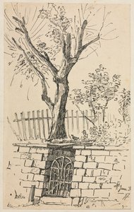 Baum auf einer Steinmauer, Cleveland von Otto H. Bacher