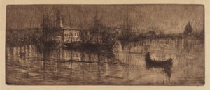 Ein nasser Abend in Venedig, ca. 1880