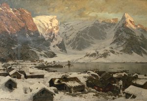 Blick von Reine in Lofoten, ca. 1886