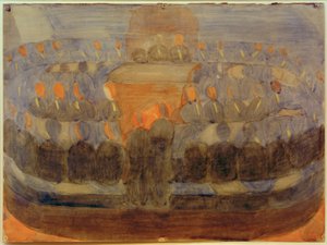 Vorbereitung (Andacht im Esssaal). Studie (Gesamtkomposition) von Otto Meyer Amden