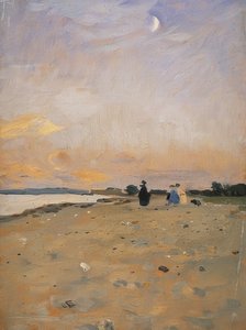 Flusslandschaft mit Mondsichel, 1885 oder um 1889 von Otto Modersohn