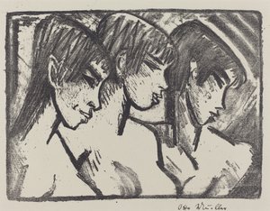 Drei Mädchen im Profil von Otto Müller