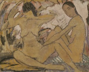 Zwei sitzende Frauen, ca. 1914 von Otto Mueller