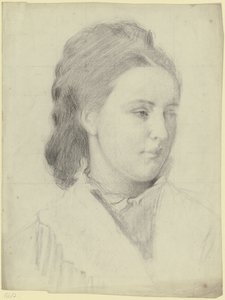 Bildnis einer jungen Frau in Dreiviertelansicht von Otto Scholderer