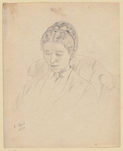Luise Scholderer, im Lehnstuhl sitzend von Otto Scholderer