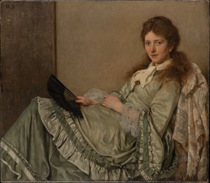Porträt der Frau des Künstlers auf dem Ottomanen