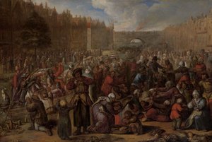 Verteilung von Hering und Weißbrot bei der Entlastung von Leiden, 3. Oktober 1574, ca. 1600