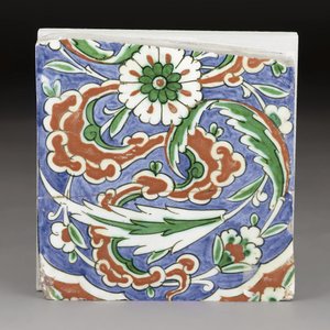 Ein teilweises Iznik-Keramikfliese, Osmanisches Reich, späte 16. Jahrhundert von Ottoman School