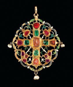 Armenisches juwelenbesetztes und emailliertes Reliquiar