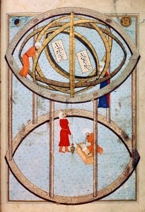 Astronomen mit einer großen Armillarsphäre, Miniatur aus dem Manuskript Sehinsahname