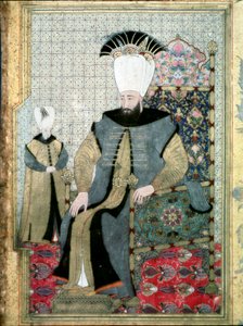 Porträt von Sultan Ahmet III (1673-1736). Miniatur aus dem Topkapi Sarayi Museum von Ottoman School