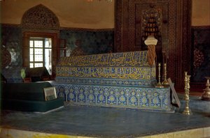 Grab des Sultans Mehmet Celebi I im grünen Mausoleum von Ottoman School