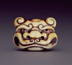 Netsuke, das Gesicht eines Oni-Dämons darstellend, ca. 1870 von Ozaki Kokusai