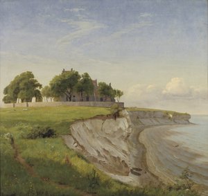 Højerup Kirche auf den Klippen von Stevns, Seeland von P.C. Skovgaard