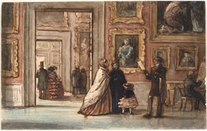 Innenraum mit Besuchern im Palazzo Pitti in Florenz
