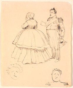 Karikatur von Frederik VII und Gräfin Danner; unten von Christian VIII.