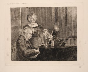 Edvard und Nina Grieg am Klavier
