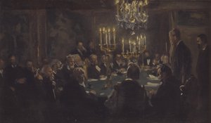 Kompositionsskizze zu "Ein Treffen in der Gesellschaft der Wissenschaften" in der Gesellschaft der Wissenschaften