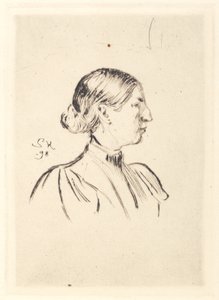 Porträt von Anna Ancher, Profil von Peder Severin Krøyer