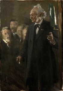 Professor der Zoologie, Japetus Steenstrup hält einen Vortrag von Peder Severin Krøyer