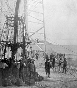 Der Versuch des Grafen de la Vaulx, das Mittelmeer mit einem Ballon zu überqueren, 1901 von P. Doye