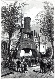 Weltausstellung in Paris 1878: der Le Creusot-Dampfhammer im Champs-de-Mars, 1878 von P. Ferat