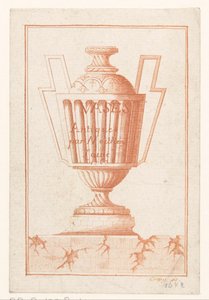 Vase mit rechteckigen Henkeln von P. Moithey (l