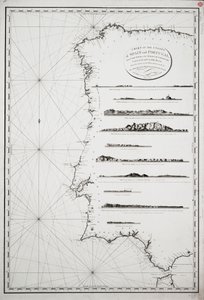 Karte der Küsten von Spanien und Portugal, von Kap Pinas bis zur Straße von Gibraltar, konstruiert und sorgfältig gezeichnet nach den neuesten Beobachtungen der Offiziere der französischen und spanischen Marine