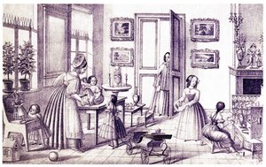 Kinderzimmer, frühes 19. Jahrhundert von P. Vdovichev