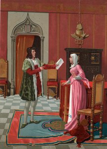 Enrique de Villena erzählt seiner Frau, dass er zum Meister von Calatrava gewählt wurde von P. Y. Valor