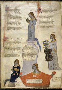 Vier Musen aus Regia Carmina von Convenevole da Prato von Pacino di Buonaguida