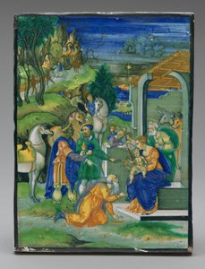Tafel mit der Anbetung der Heiligen Drei Könige von Painted by Nicola da Urbino
