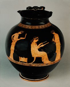 Drei Musen. Rotfigurige Oinochoe von Painter Methyse