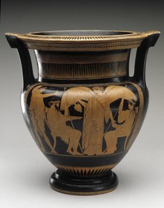 Rotfigurige Säulenkrater mit Szene von Zeus und Hera, 480-460 v. Chr.