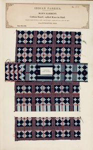 Baumwollschalprobe aus Nurrapore in Sind, aus The Collection of the Textile Manufacturers of India, von John Forbes Watson, veröffentlicht 1866 von Pakistani School
