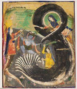 Krishna und der Naga Kaliya von Pakistani School