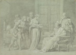 König Karl VIII. von Frankreich mit dem sterbenden Gian Galeazzo Sforza in Pavia, 1775-1860 von Palagi Filippo Pelagio