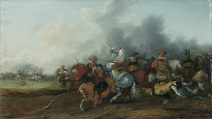Ein Kavalleriegefecht, 1632 von Palamedes Palamedesz