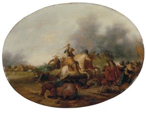 Kavalleriegefecht mit gefallenem Pferd von Palamedes Palamedesz
