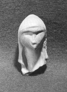 Kopf einer Frau, bekannt als Venus von Brassempouy, ca. 21000 v. Chr.