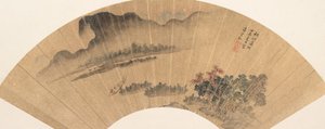 Sonnenuntergang am Herbstfluss, 1604 oder 1664 von Pan Yunyu